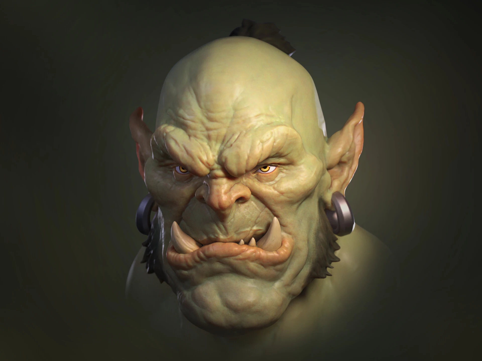 Orc bust digital sculpture